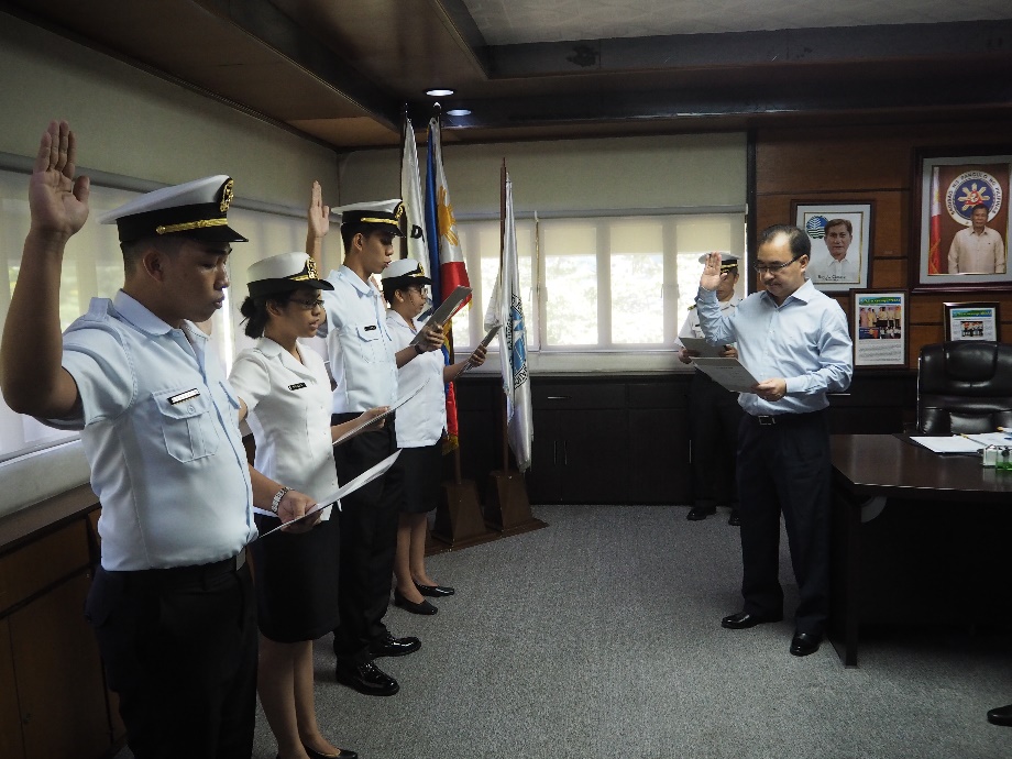 New probationary ensigns take their oath of office